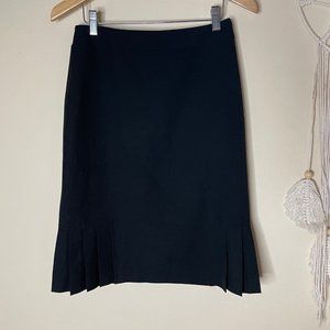 Tahari Pencil Semi Mermaid Cut Knee Length Suit Skirt Lined Size 6 Black